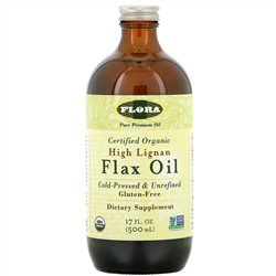 Flora, Certified Organic High Lignan Flax Oil, 17 fl oz (500 ml)