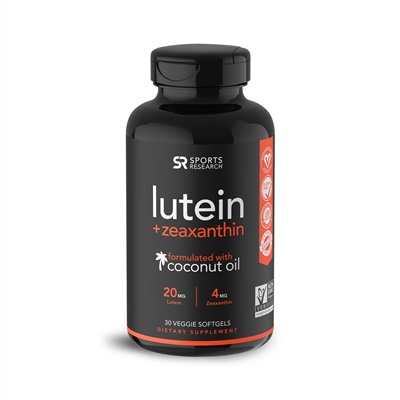 Sports Research, Lutein + Zeaxanthin with Coconut Oil, 30 Veggie Softgels