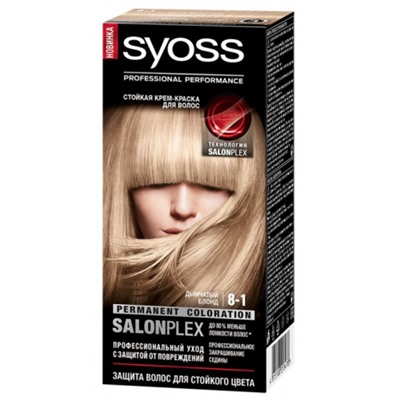 Краска для волос Syoss 8-1 Дымчатый блонд купить оптом, цена, фото - интернет магазин ЛенХим