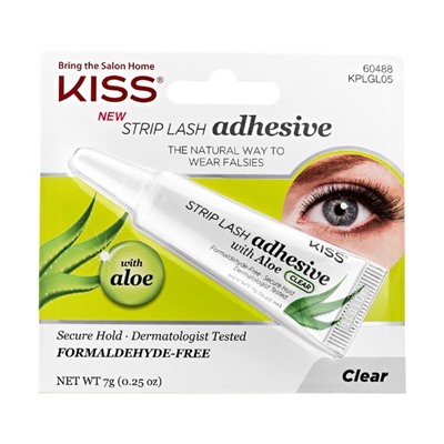 Клей для накладных ресниц Kiss Strip Lash Adhesive KPLGL05, с алое, прозрачный