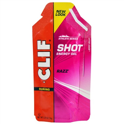 Clif Bar, Энергетический гель Shot, Razz, 24 пакета, весом 34 г (1,20 унции) каждый