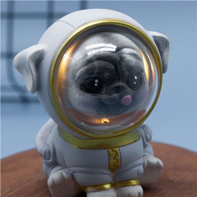 Ночник "Dog space suit", black