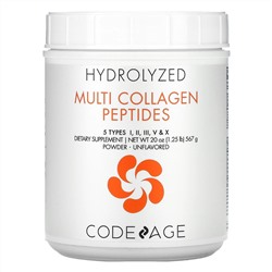 CodeAge, Hydrolyzed, Multi Collagen Peptides, Unflavored, 20 oz (567 g)