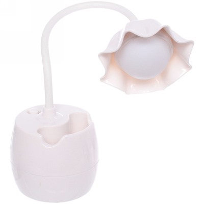 Настольная лампа "Marmalade-Цветок" LED цвет белый, с подстаканником и держателем для телефона