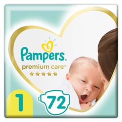 Подгузники Pampers Premium Care, размер 1, 72 шт.