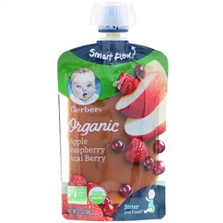 Gerber, Smart Flow, Organic, яблоко, малина, ягоды асаи, 99 г (3,5 унции)