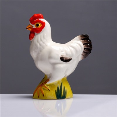 Статуэтка фарфоровая «Курица белая», авторская роспись, 10,5 см