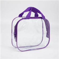 Косметичка-сумка ПВХ, 21*7*17, отд на молнии, с ручками, фиолетовый