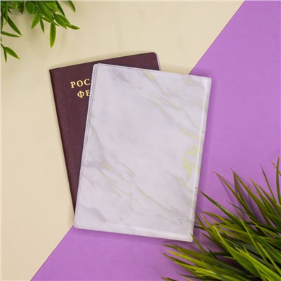 ОБЛОЖКА ДЛЯ ПАСПОРТА "White gold marble"