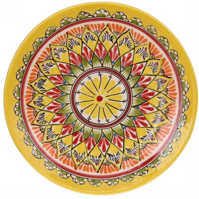 Тарелка плоская 26см жёлтая Риштанская Керамика