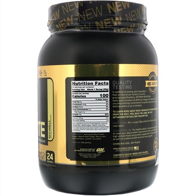 Optimum Nutrition, Gold Standard 100% Isolate, Rich Vanilla, 1.58 lb (720 g)