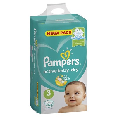 Подгузники Pampers Active Baby (6-10 кг), 124 шт