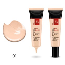 Тональный крем Art-Visage Sun Block Spf 25, тон 01, айвори