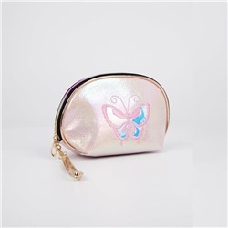 Косметичка-сумка, отдел на молнии, с ручкой, цвет розовый, «Бабочка»