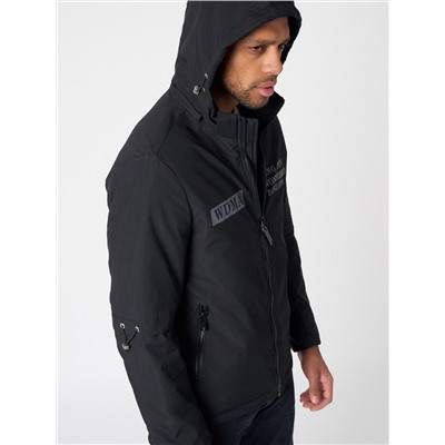 Куртка мужская с капюшоном черного цвета 88601Ch
