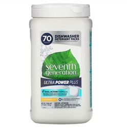 Seventh Generation, Ultra Power Plus Dishwasher Detergent Packs, Fresh Citrus Scent,  70 Packs, 2.77 lbs (1.26 kg)