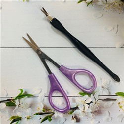 Маникюрный набор на блистере, 2 предмета "Ультрамарин" (ножницы с пласт. ручками и триммер)