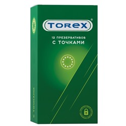 Презервативы TOREX латексные с точками (12 шт/уп)