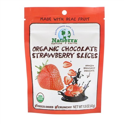 Natierra, Organic Freeze-Dried, Chocolate Strawberry Slices, 1.5 oz (43 g)