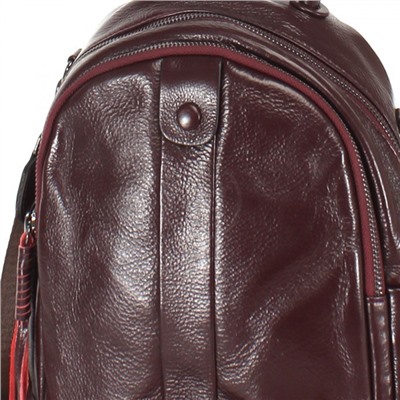 Сумка женская натуральная кожа GU 1201-5801, (рюкзак) 2отд, 3внеш, 3внут/карм, бордо 232661