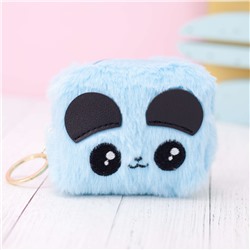 Кошелёк меховой "Panda", blue