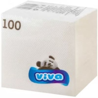 Салфетки бумажные Viva (Вива) белые, 100 штук