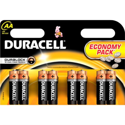 Батарейки алкалиновые Duracell (Дюраселл) Basic AA 1,5V LR6 MN 1500 (8 шт)