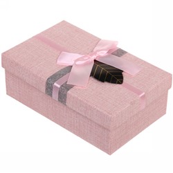 Коробка подарочная "Для любимых", цвет розовый, 19*12*6.5 см