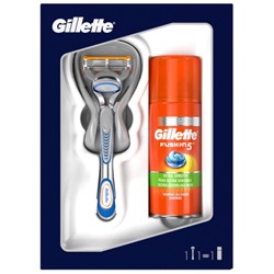 Подарочный набор Gillette (Джилет) Fusion ProGlide Flexball (бритва с 1 сменной кассетой + гель для бритья UltraSens, 75 мл)