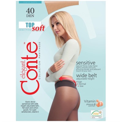 Колготки Conte Top Soft (Конте Топ Софт), Natural (телесный), 40 den, 4 размер