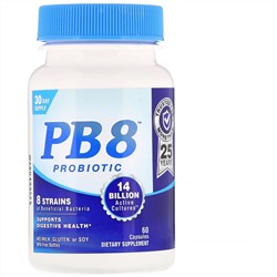 Nutrition Now, PB 8, пробиотики, 60 капсул