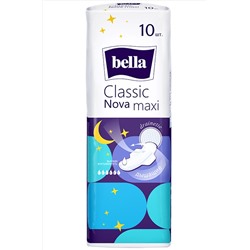 Bella, Женские гигиенические прокладки с крылышками bella Classic nova Maxi 10 шт. Bella