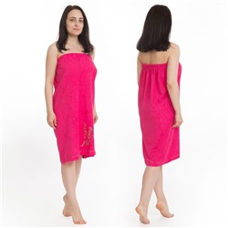 Килт(юбка) женский махровый с вышивкой 80х150см, малиновый