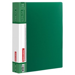 Папка на 2 кольцах BRAUBERG, "Contract", 35 мм, зеленая, до 270 листов, 0,9 мм