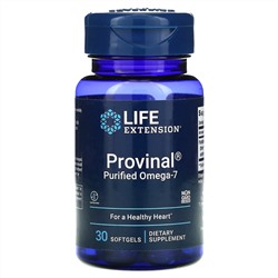 Life Extension, Provinal, очищенная форма омега-7, 30 капсул