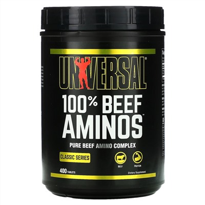 Universal Nutrition, 100% Beef Aminos, 100% аминокислот говядины, 400 таблеток