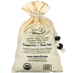 NaturOli, Organic, отобранные вручную мыльные орехи с 1 муслиновым мешочком с кулиской, 4 унции
