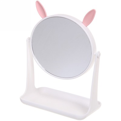 Зеркало настольное с подставкой для косметики "Beauty - Bunny", цвет белый, 14,5*16,7см