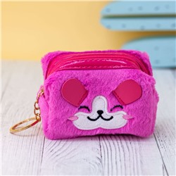 Кошелёк меховой "Kitty", dark pink