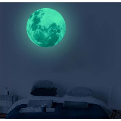 Наклейка светящаяся на стену "Луна 5D "