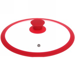 Крышка для посуды 24см красная силиконовая ручка