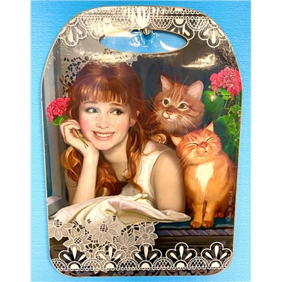 Доска литография К-5 Девочка+кошки