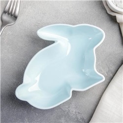 Блюдо глубокое «Милашки. Зайка», 17,5×12,6×4 см, цвет голубой
