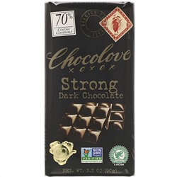 Chocolove, Strong Dark Chocolate, 70% Cocoa, 3.2 oz (90 g)