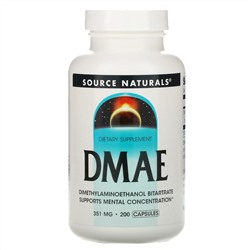 Source Naturals, ДМАЭ, 351 мг, 200 капсул