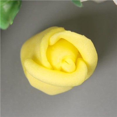 Розочка из фоамирана, цвет желтый d-1,5 см