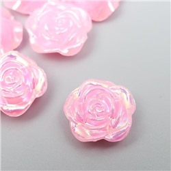 Кабошон Роза, цвет перламутрово-розовый 1,2 см