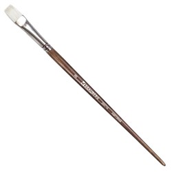 Кисть художественная профессиональная BRAUBERG ART “CLASSIC“, щетина, плоская, № 8, длинная ручка