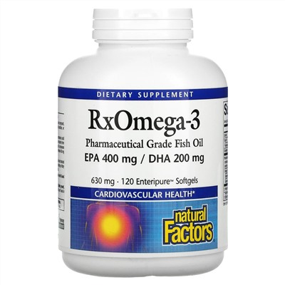 Natural Factors, Rx Omega-3, 120 мягких таблеток Enteripure