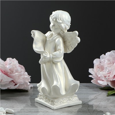 Статуэтка "Ангел Пергамент", перламутровый цвет, 24 см
